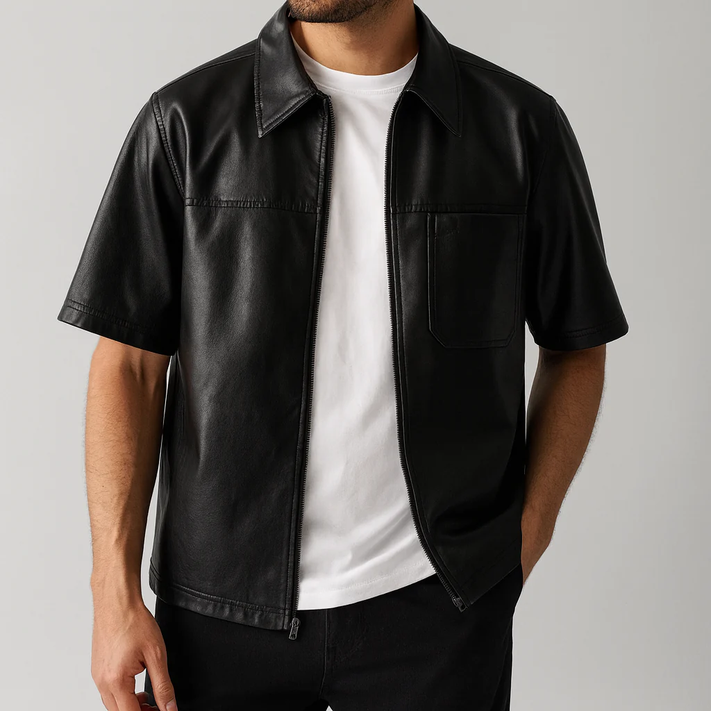 Ronan Leather Overshirt - Image 4